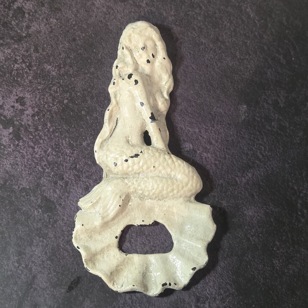 Cast Iron Mermaid Bottle Opener Vintage Barware Bottlecap Bar Decor Nautical
